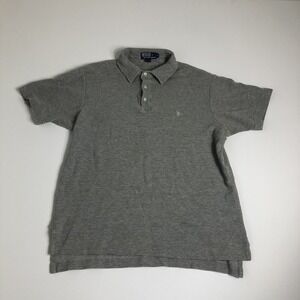 Ralph Lauren Gray Mens Short Sleeve Polo Shirt Size Large H73